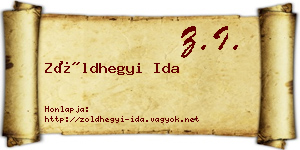 Zöldhegyi Ida névjegykártya